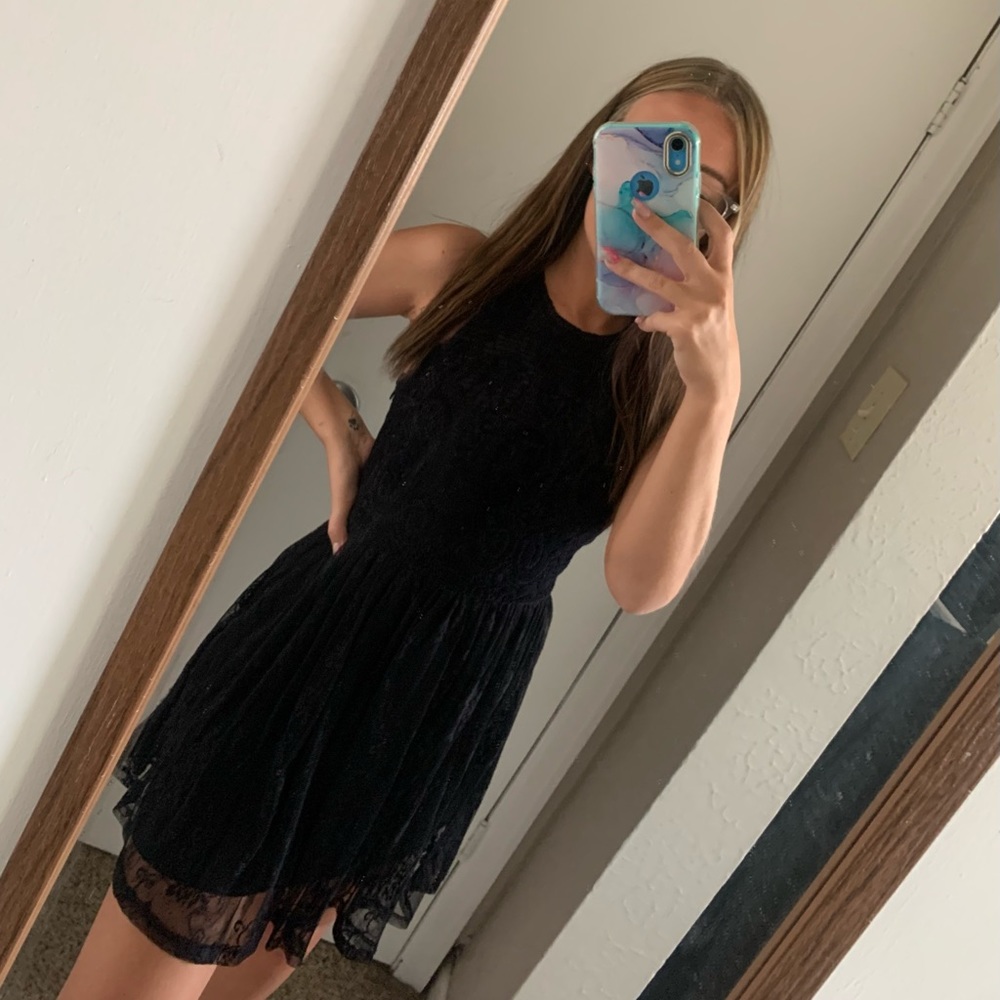 Hollister black lacey dress